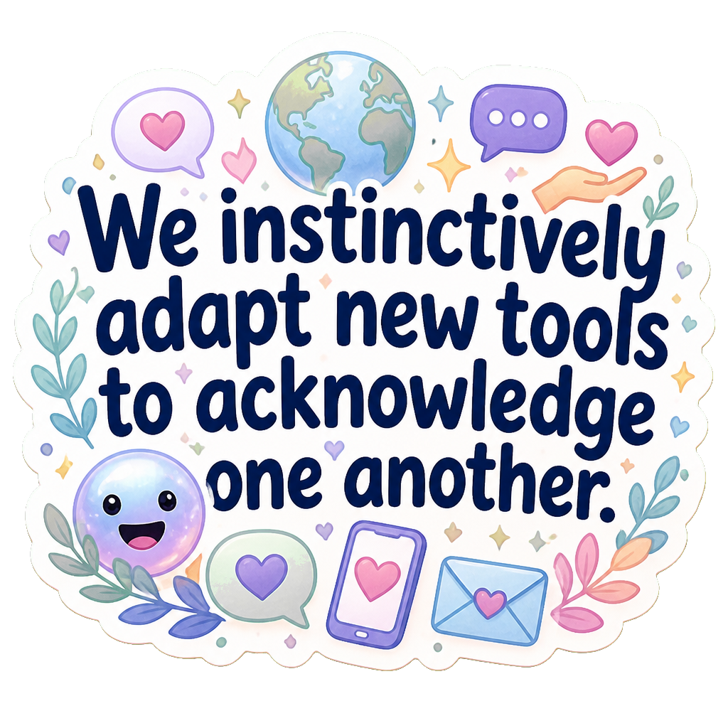 We instinctively adapt new tools to acknowledge one another.