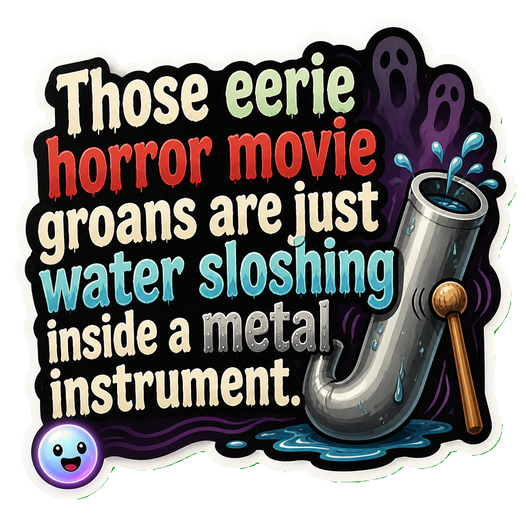 Those eerie horror movie groans are just water sloshing inside a metal instrument.