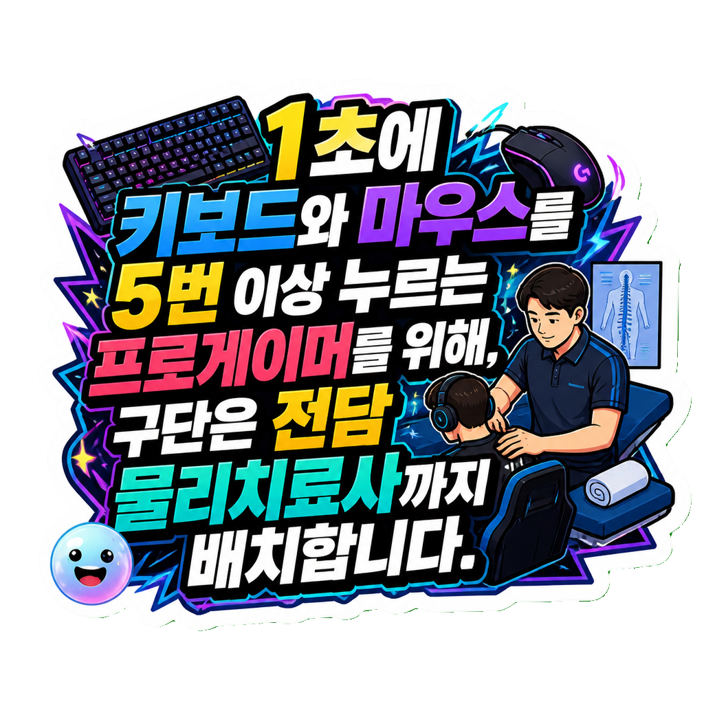 1초에 키보드와 마우스를 5번 이상 누르는 프로게이머를 위해, 구단은 전담 물리치료사까지 배치합니다.