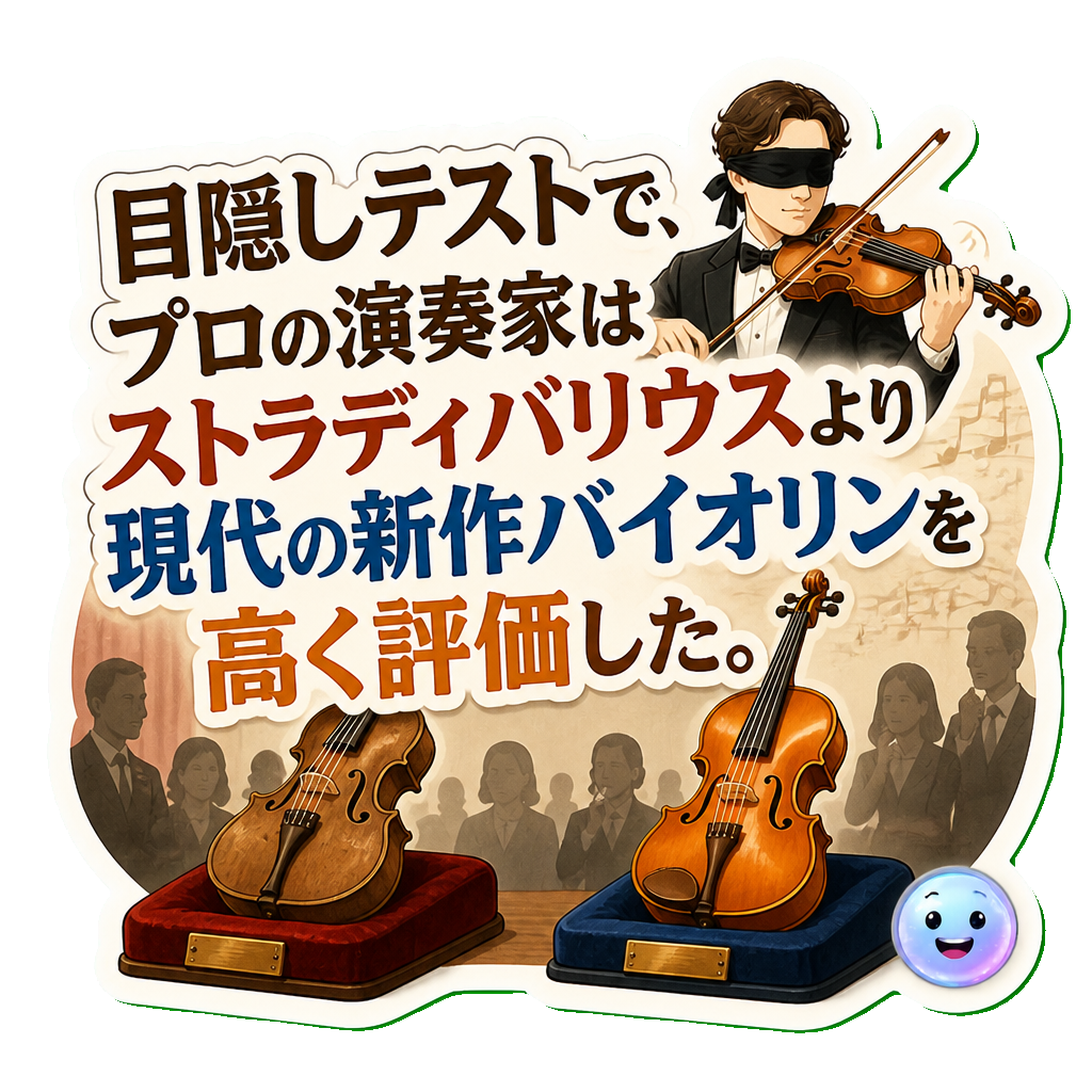 目隠しテストで、プロの演奏家はストラディバリウスより現代の新作バイオリンを高く評価した。