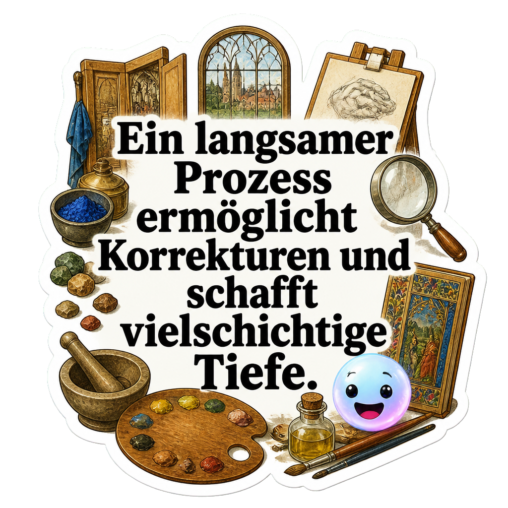 Ein langsamer Prozess ermöglicht Korrekturen und schafft vielschichtige Tiefe.