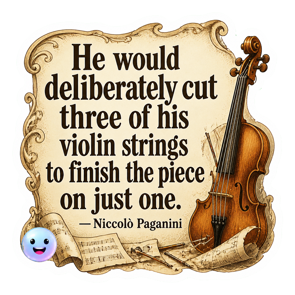 He would deliberately cut three of his violin strings to finish the piece on just one.