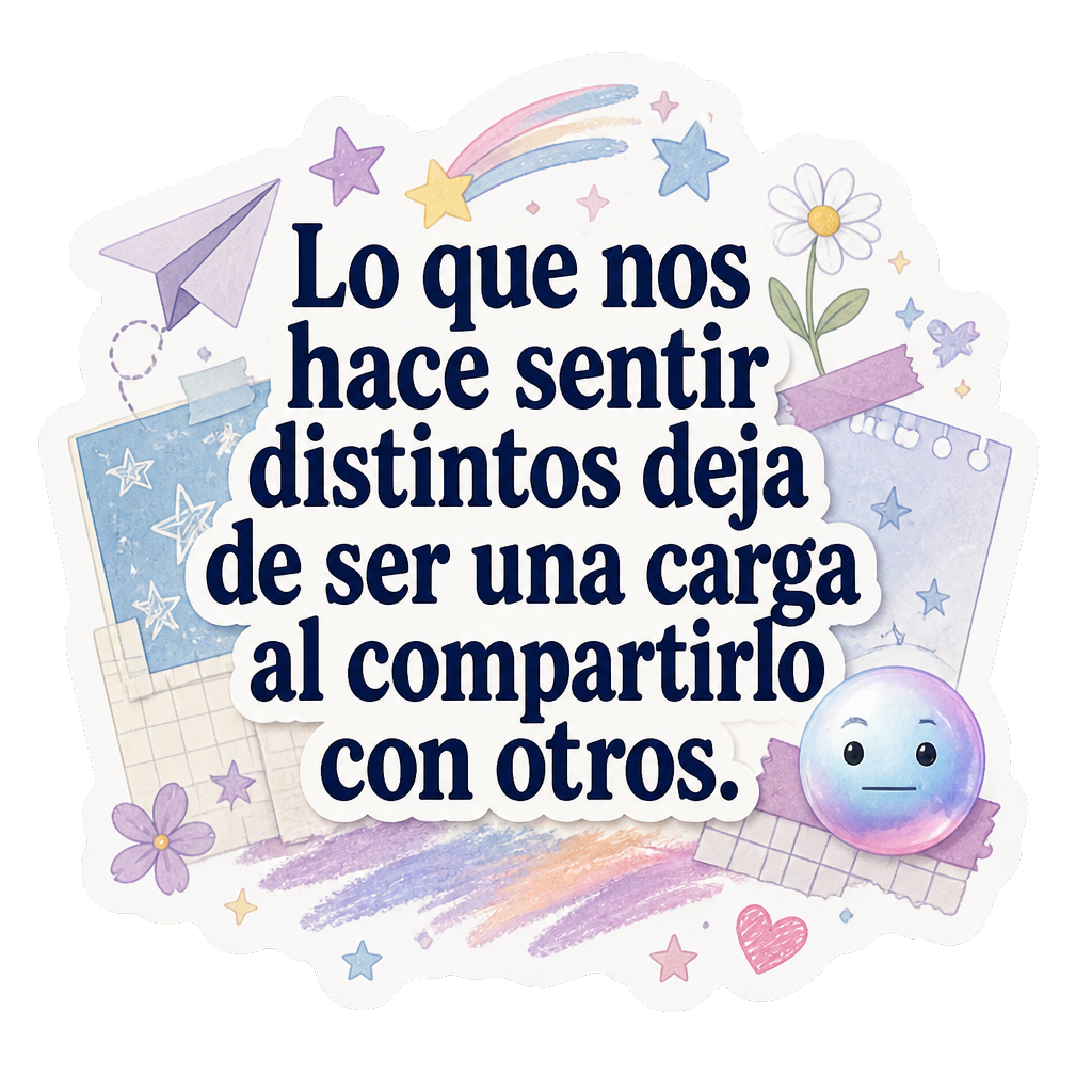 Lo que nos hace sentir distintos deja de ser una carga al compartirlo con otros.