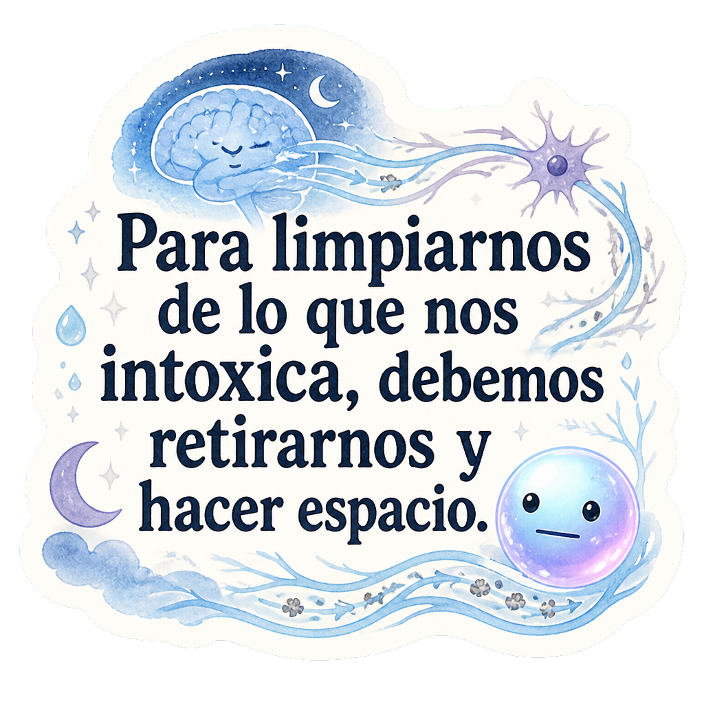 Para limpiarnos de lo que nos intoxica, debemos retirarnos y hacer espacio.