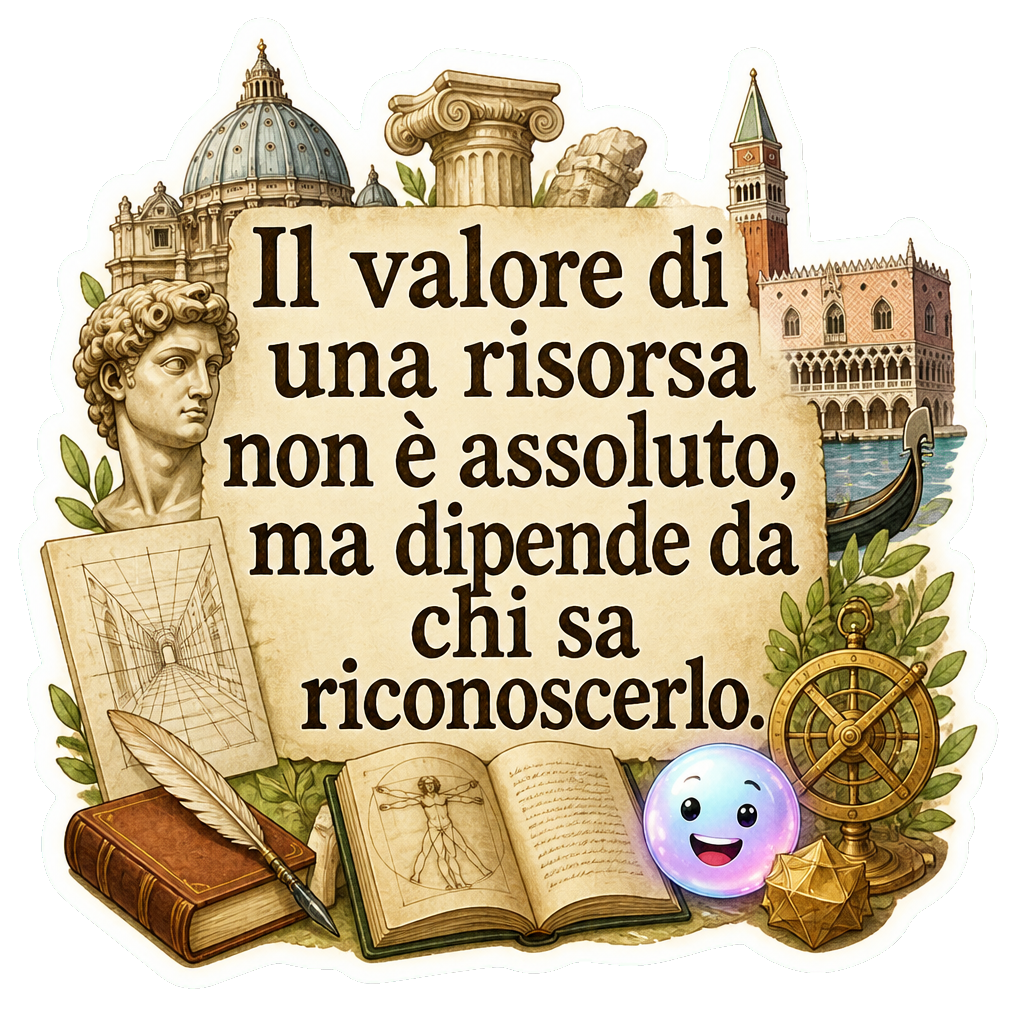 Il valore di una risorsa non è assoluto, ma dipende da chi sa riconoscerlo.