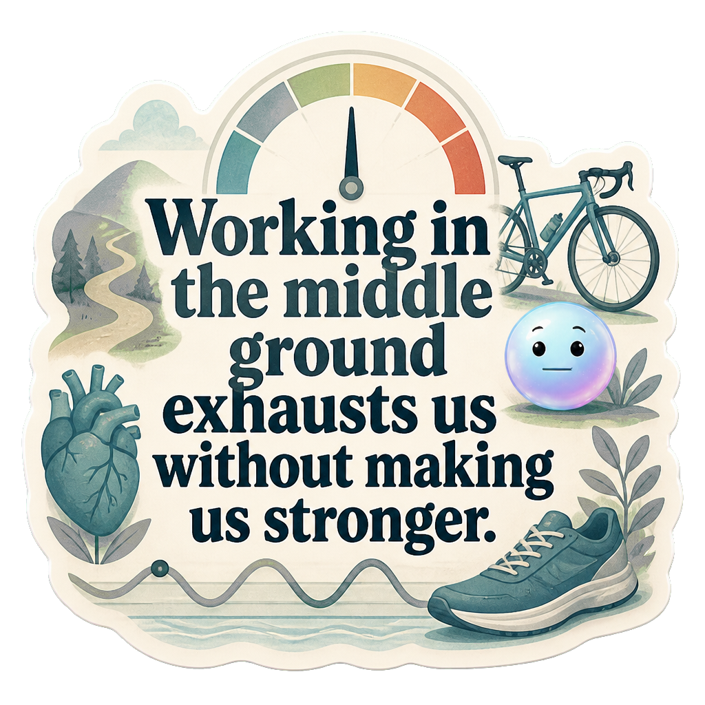 Working in the middle ground exhausts us without making us stronger.