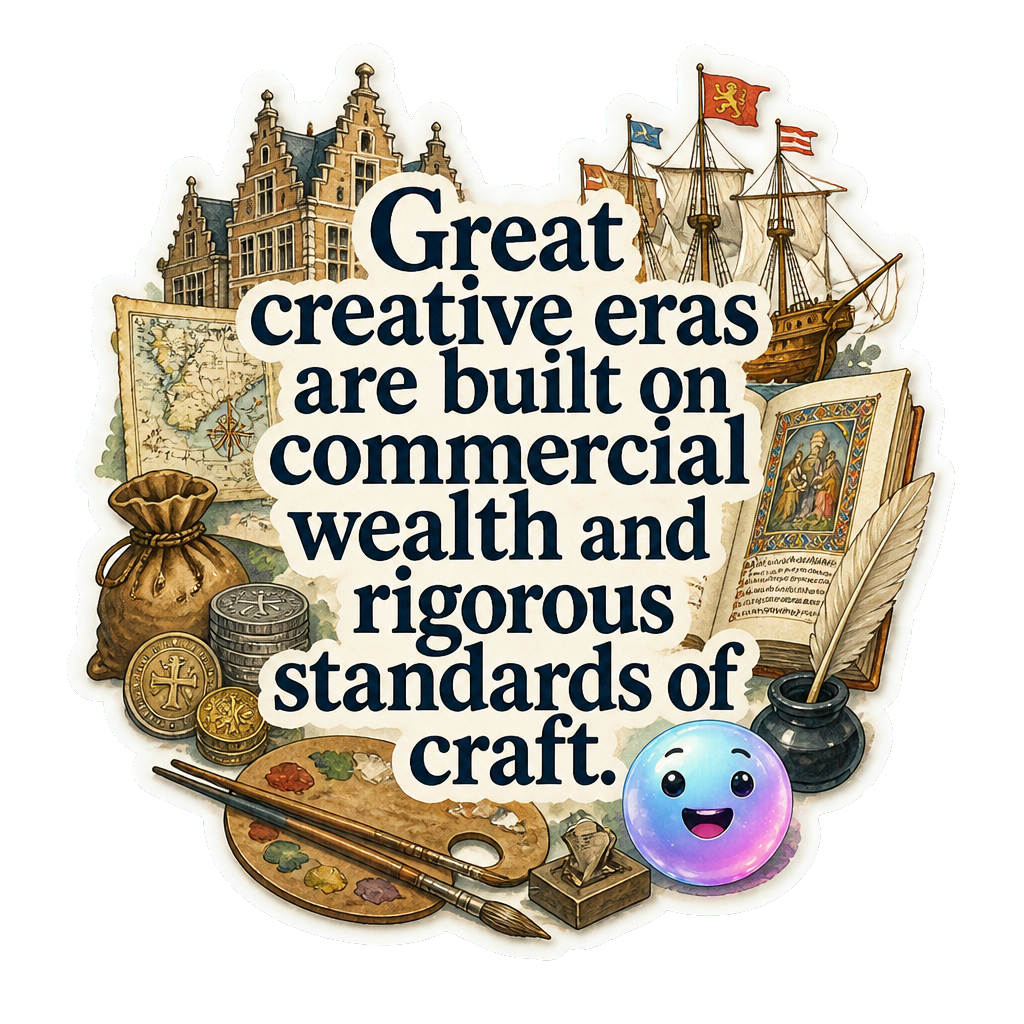Great creative eras are built on commercial wealth and rigorous standards of craft.