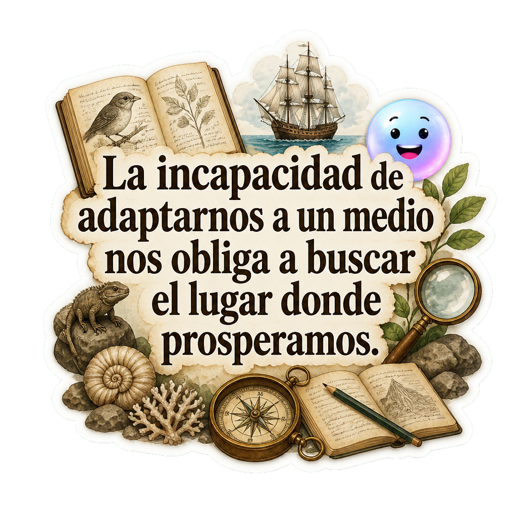 La incapacidad de adaptarnos a un medio nos obliga a buscar el lugar donde prosperamos.