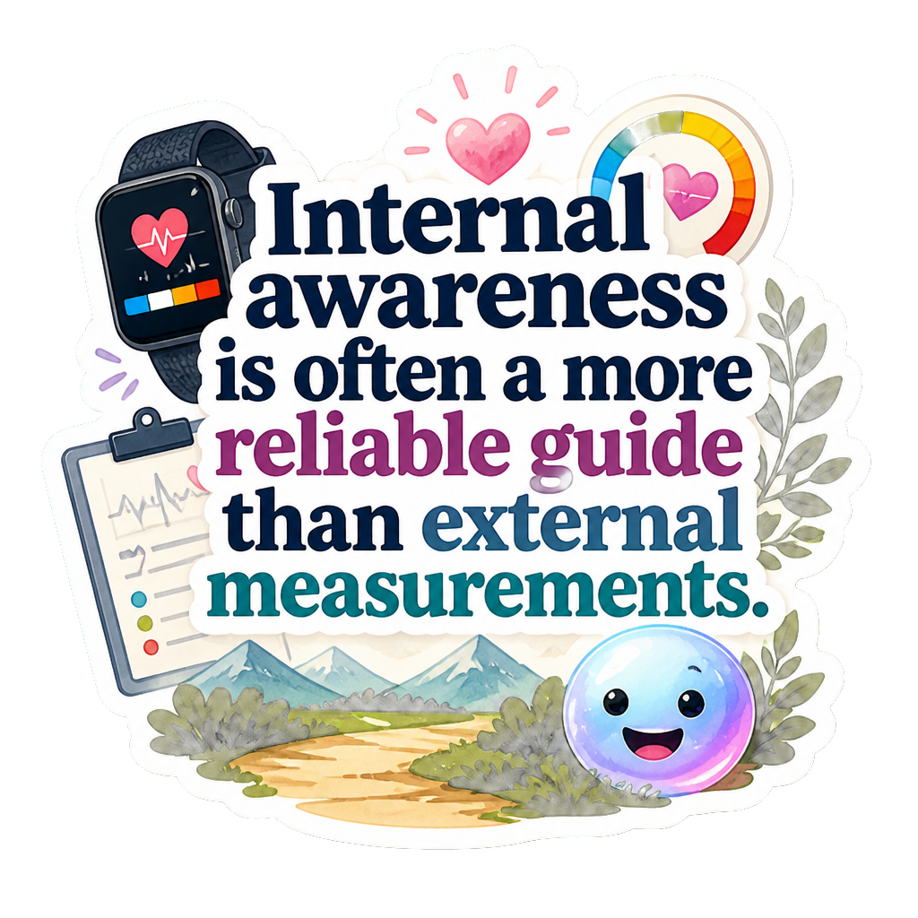 Internal awareness is often a more reliable guide than external measurements.