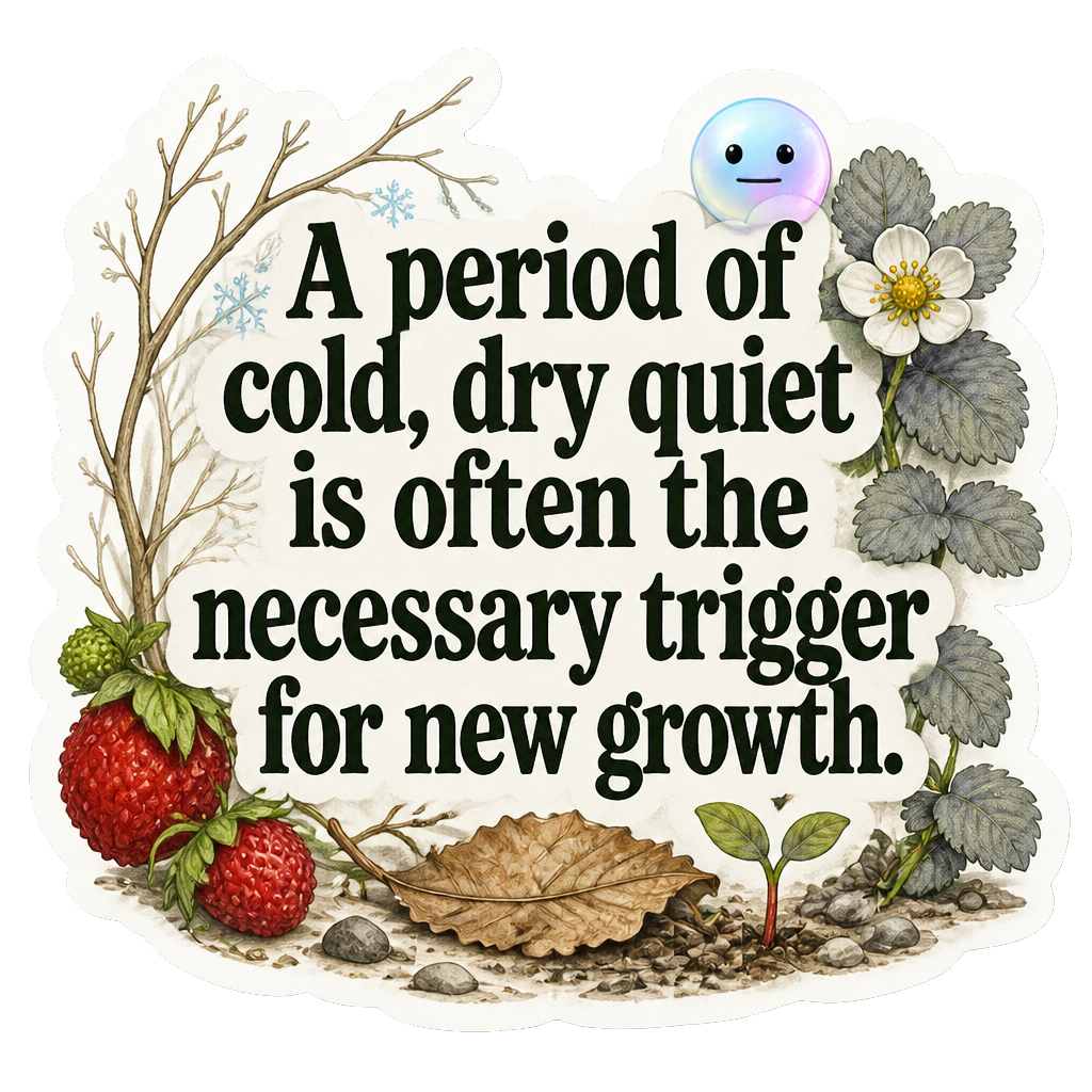 A period of cold, dry quiet is often the necessary trigger for new growth.