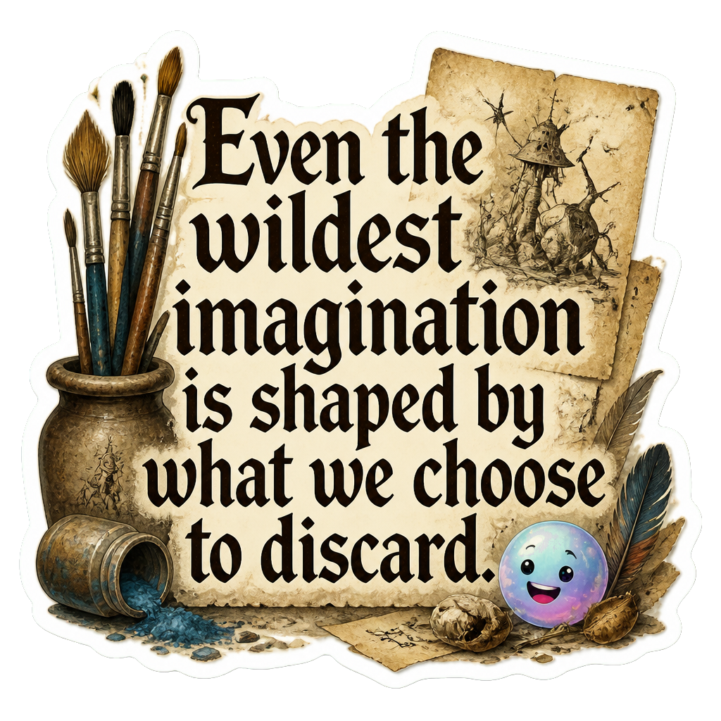 Even the wildest imagination is shaped by what we choose to discard.