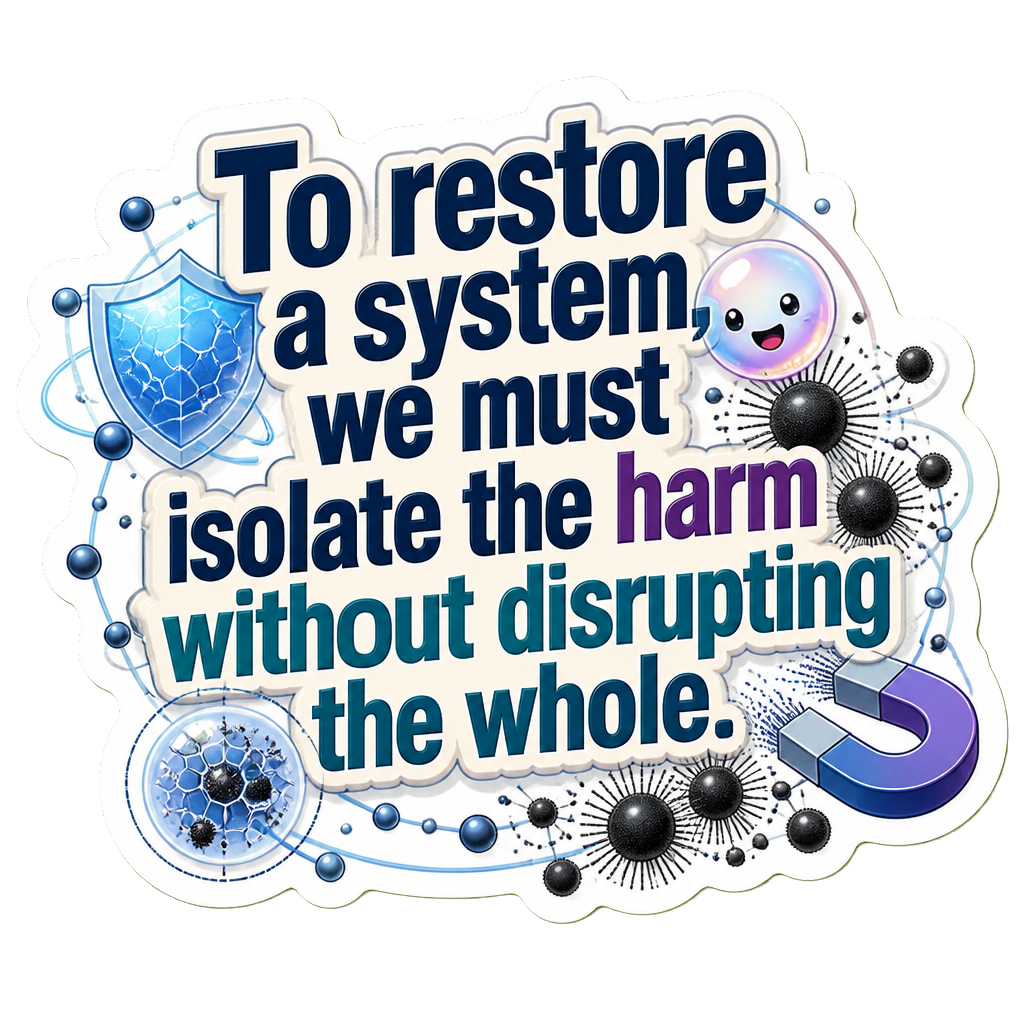 To restore a system, we must isolate the harm without disrupting the whole.