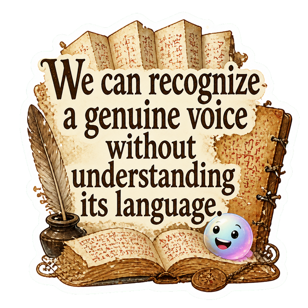 We can recognize a genuine voice without understanding its language.
