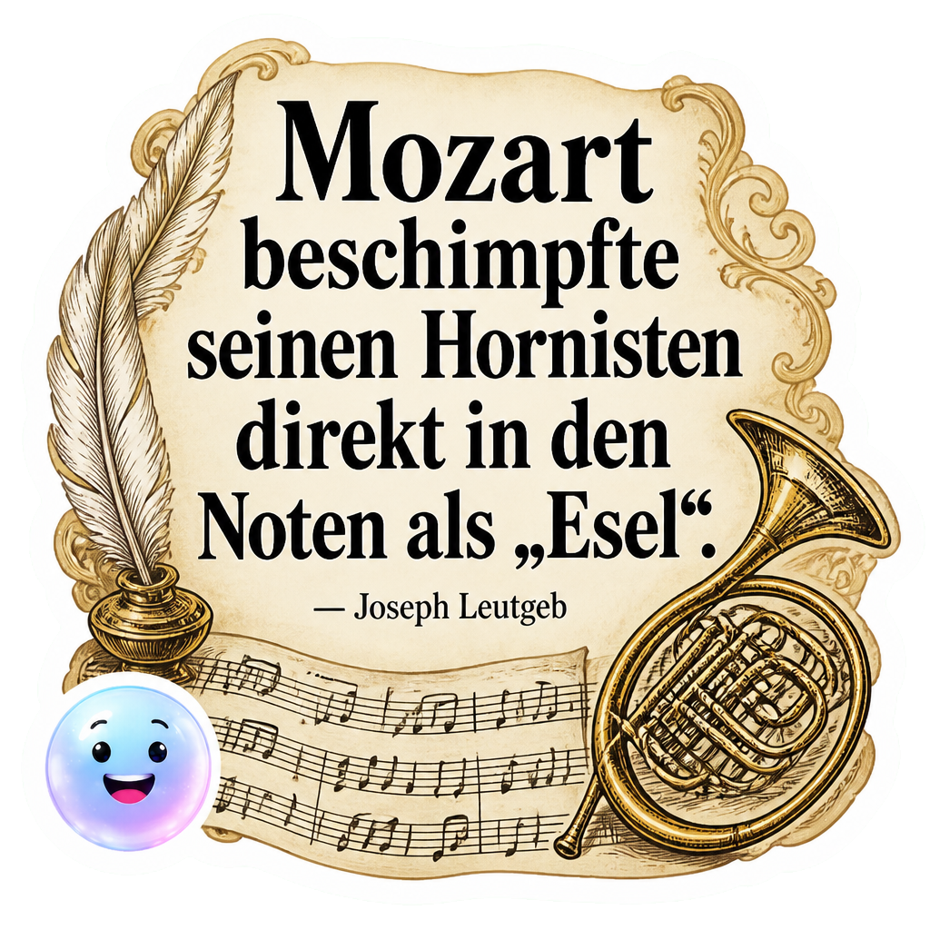 Mozart beschimpfte seinen Hornisten direkt in den Noten als „Esel“.