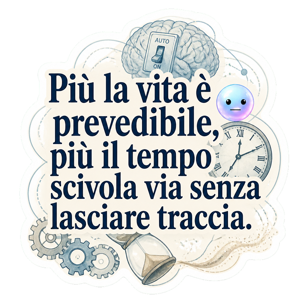 Più la vita è prevedibile, più il tempo scivola via senza lasciare traccia.