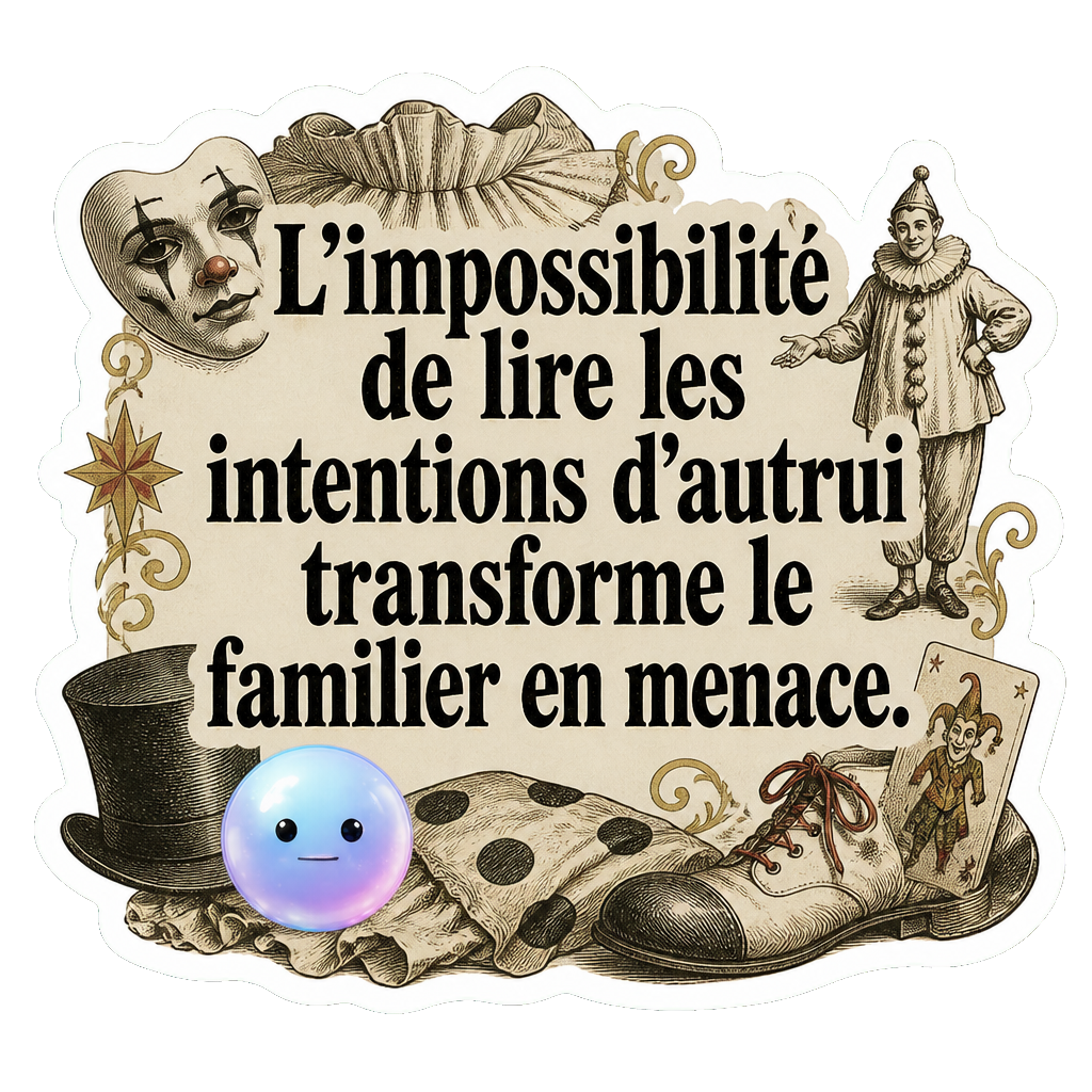 L'impossibilité de lire les intentions d'autrui transforme le familier en menace.