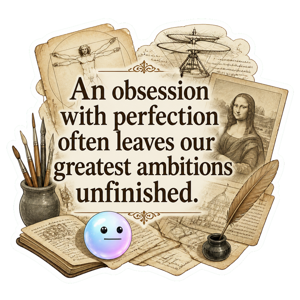 An obsession with perfection often leaves our greatest ambitions unfinished.