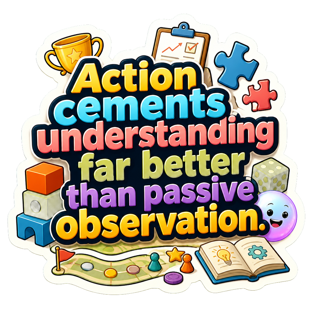 Action cements understanding far better than passive observation.