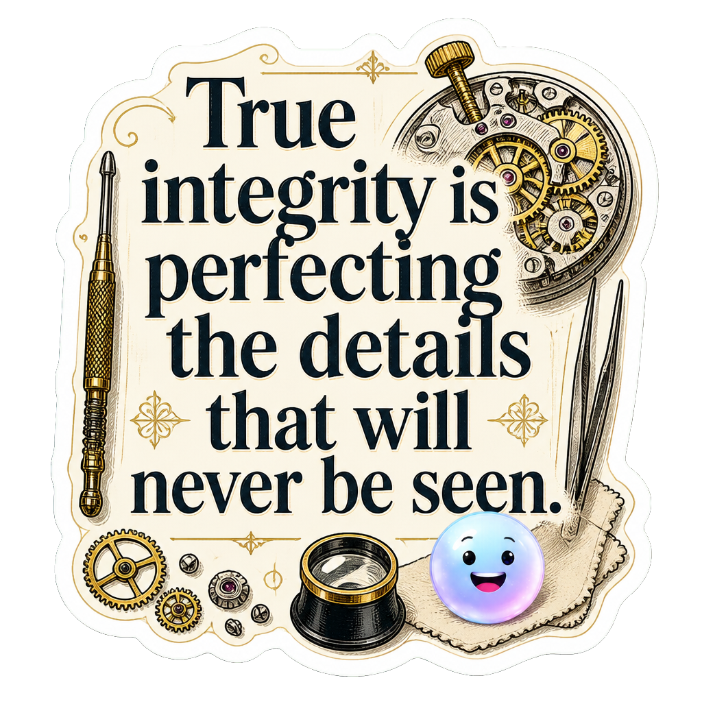 True integrity is perfecting the details that will never be seen.