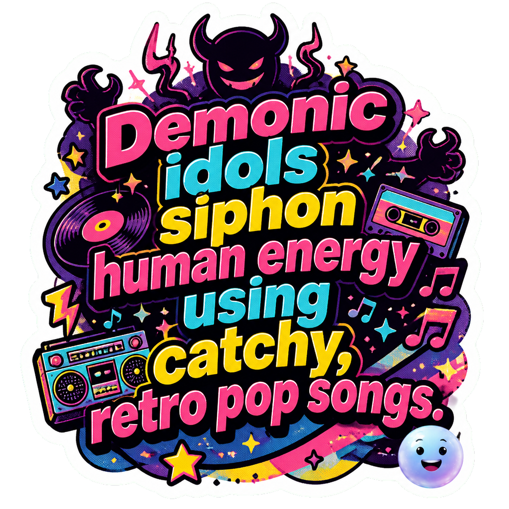 Demonic idols siphon human energy using catchy, retro pop songs.
