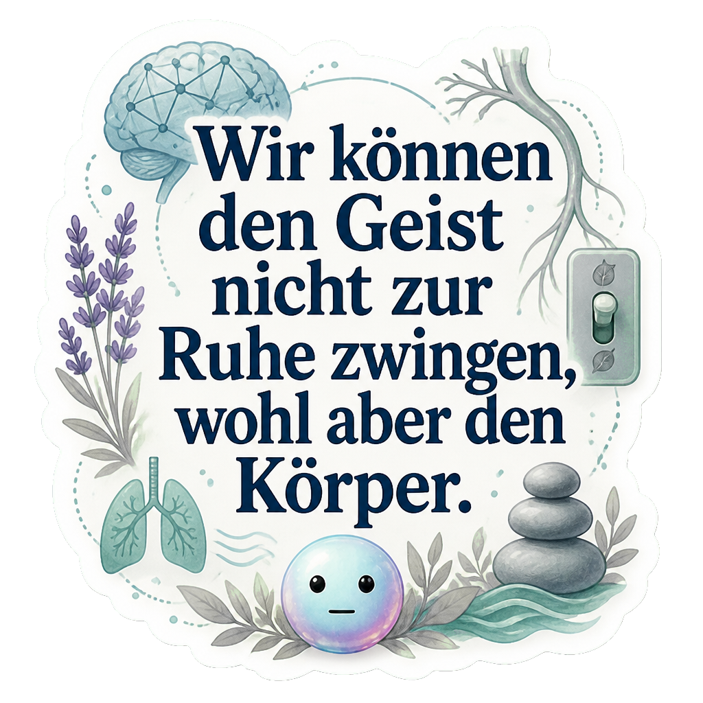 Wir können den Geist nicht zur Ruhe zwingen, wohl aber den Körper.