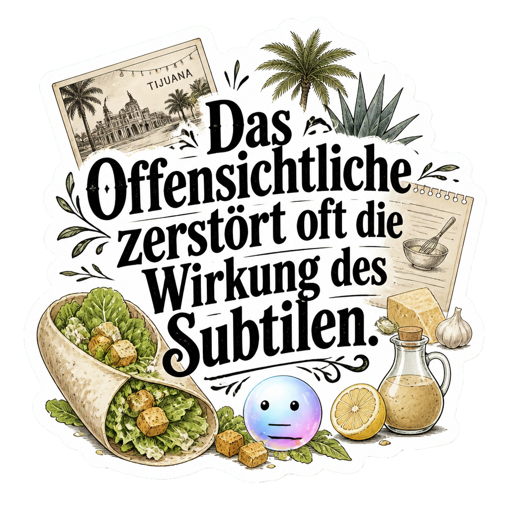 Das Offensichtliche zerstört oft die Wirkung des Subtilen.