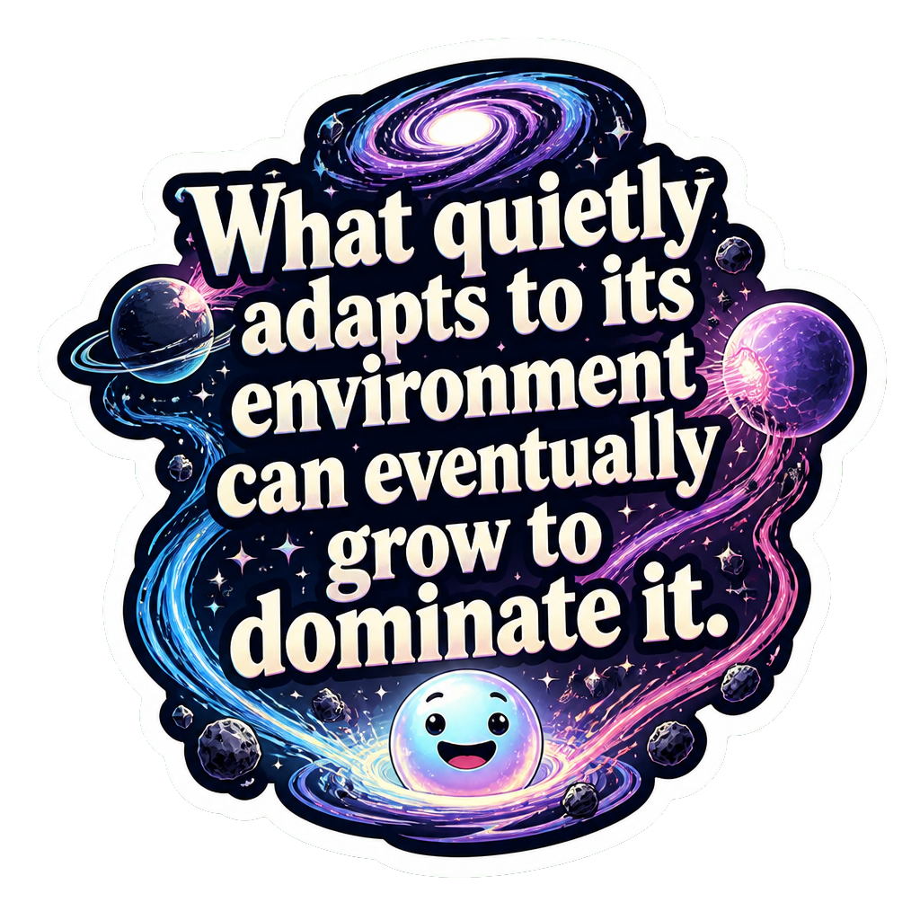 What quietly adapts to its environment can eventually grow to dominate it.