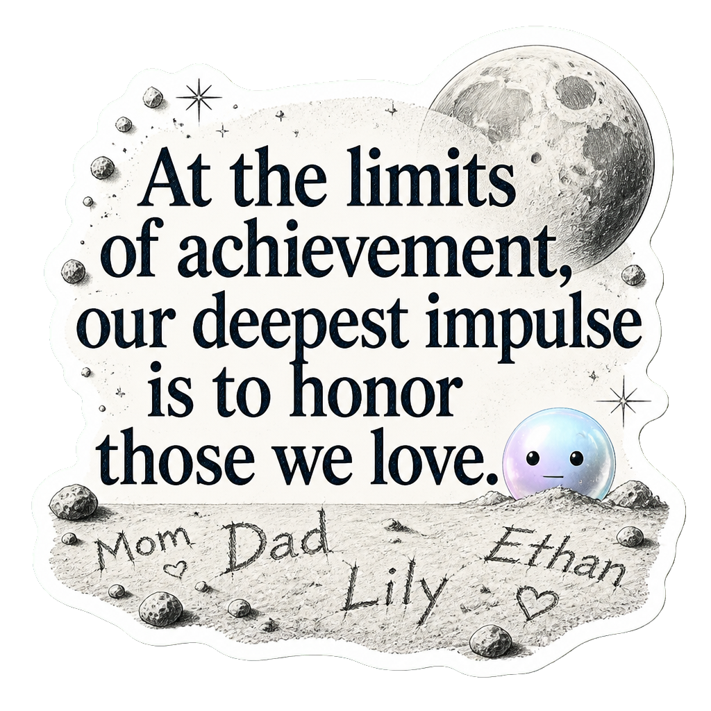 At the limits of achievement, our deepest impulse is to honor those we love.