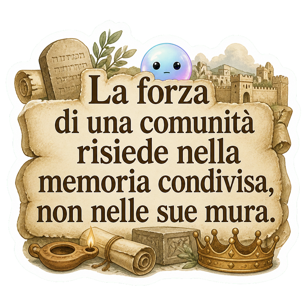 La forza di una comunità risiede nella memoria condivisa, non nelle sue mura.