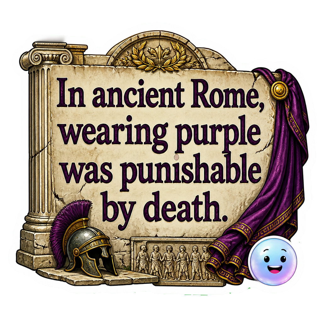 In ancient Rome, wearing purple was punishable by death.