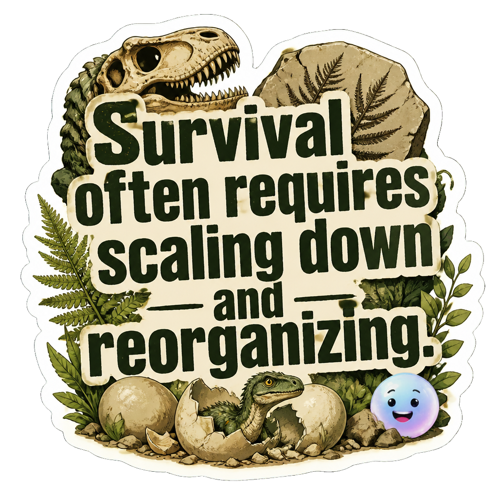 Survival often requires scaling down and reorganizing.