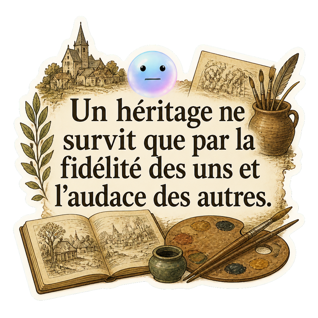 Un héritage ne survit que par la fidélité des uns et l'audace des autres.