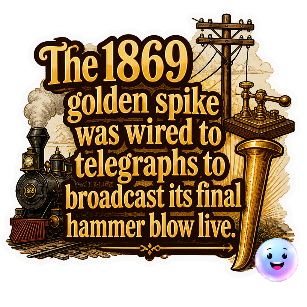 The 1869 golden spike was wired to telegraphs to broadcast its final hammer blow live.