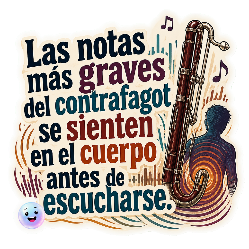 Las notas más graves del contrafagot se sienten en el cuerpo antes de escucharse.