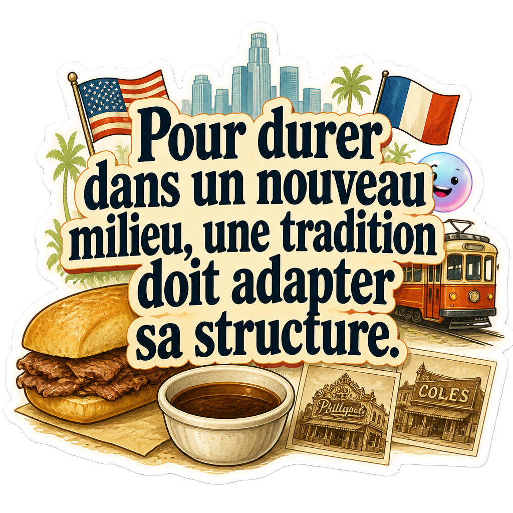 Pour durer dans un nouveau milieu, une tradition doit adapter sa structure.