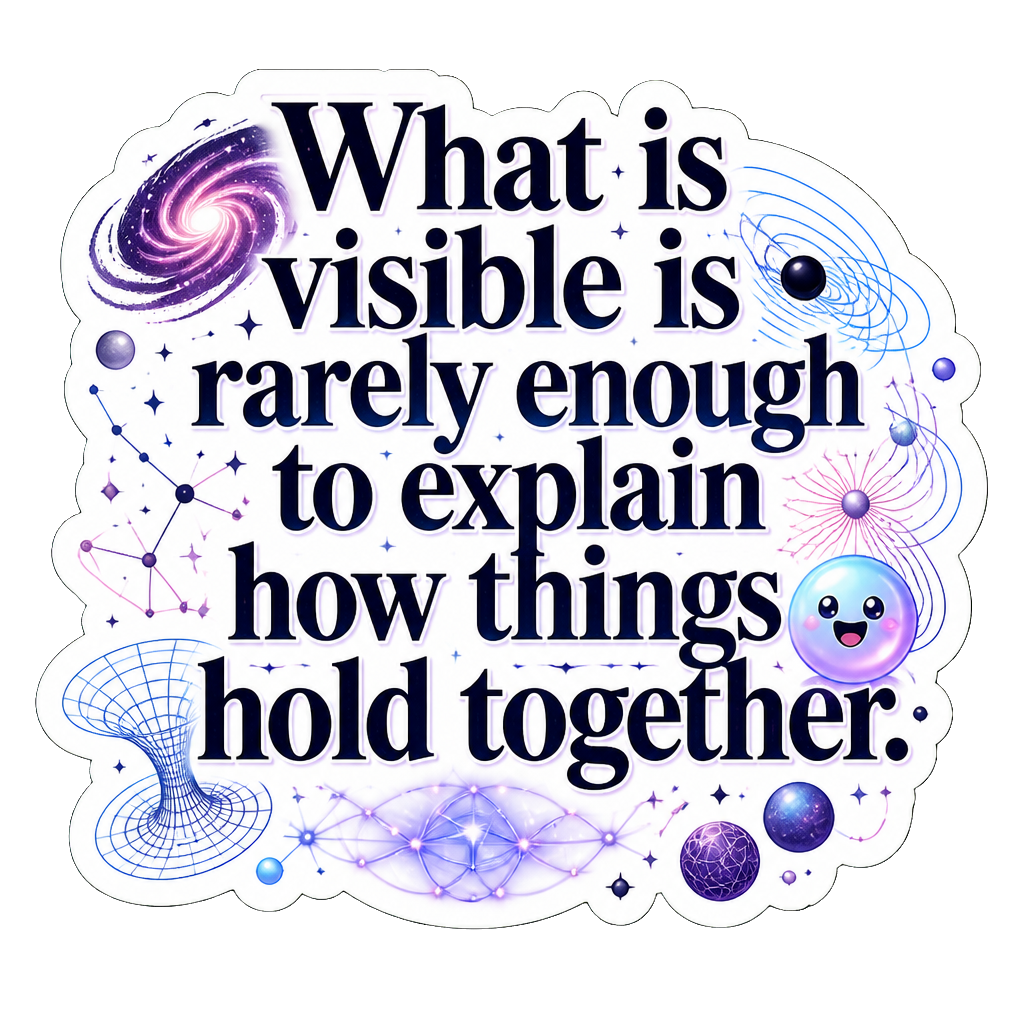 What is visible is rarely enough to explain how things hold together.