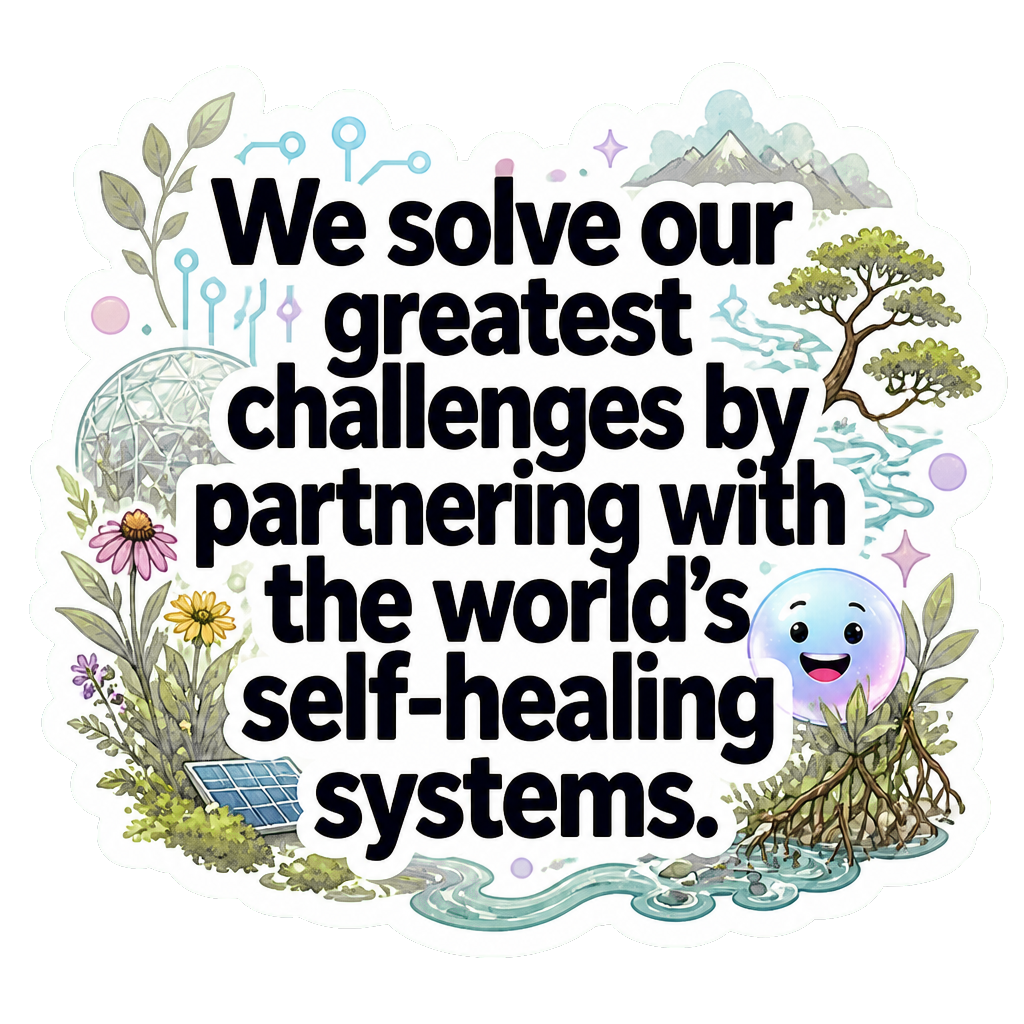 We solve our greatest challenges by partnering with the world's self-healing systems.