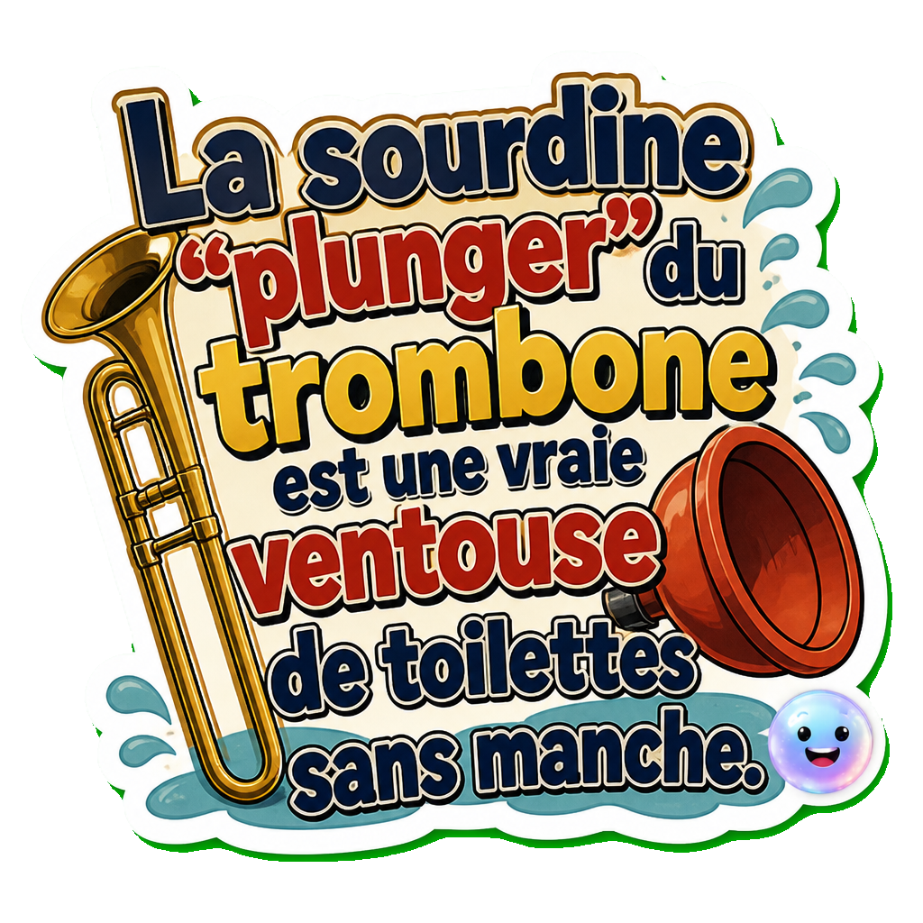 La sourdine "plunger" du trombone est une vraie ventouse de toilettes sans manche.