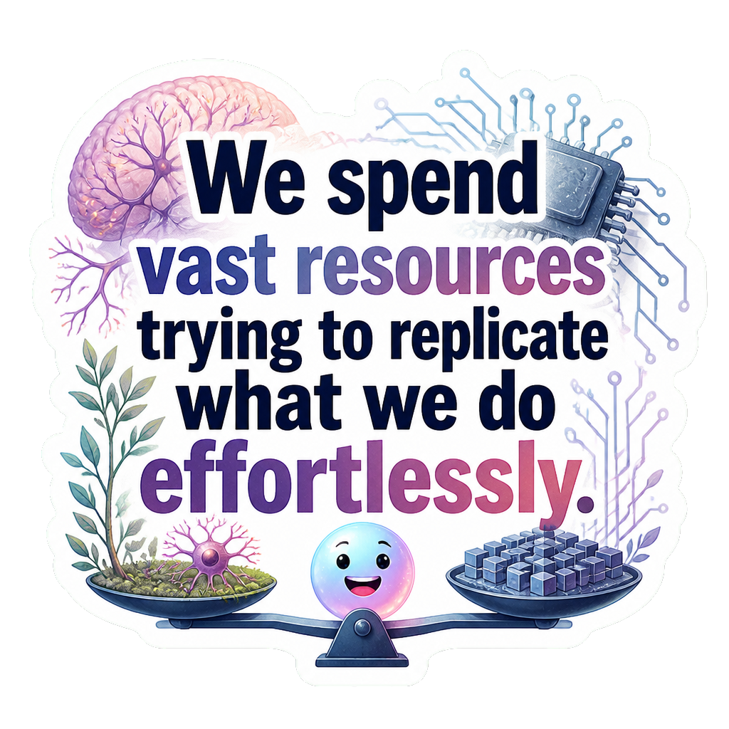 We spend vast resources trying to replicate what we do effortlessly.