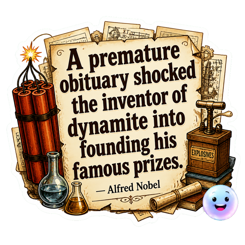 A premature obituary shocked the inventor of dynamite into founding his famous prizes.