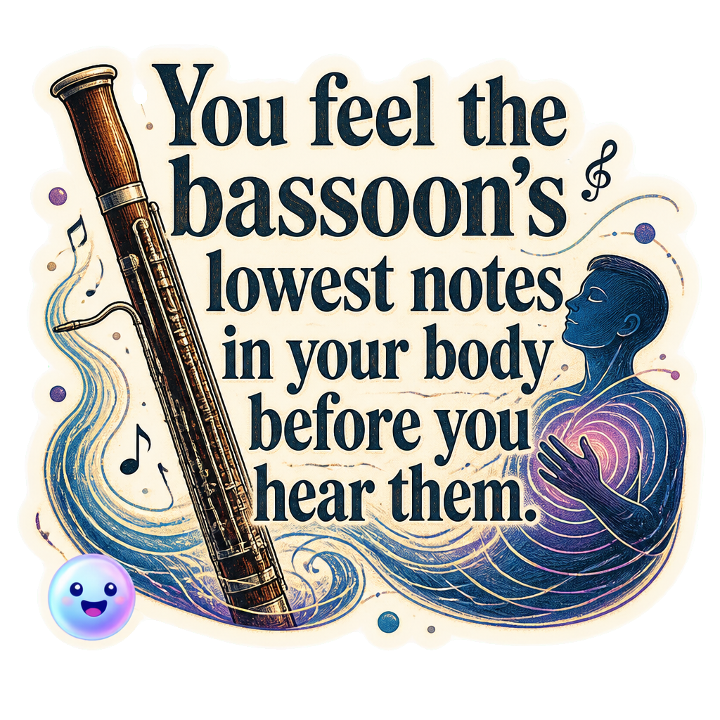 You feel the bassoon's lowest notes in your body before you hear them.