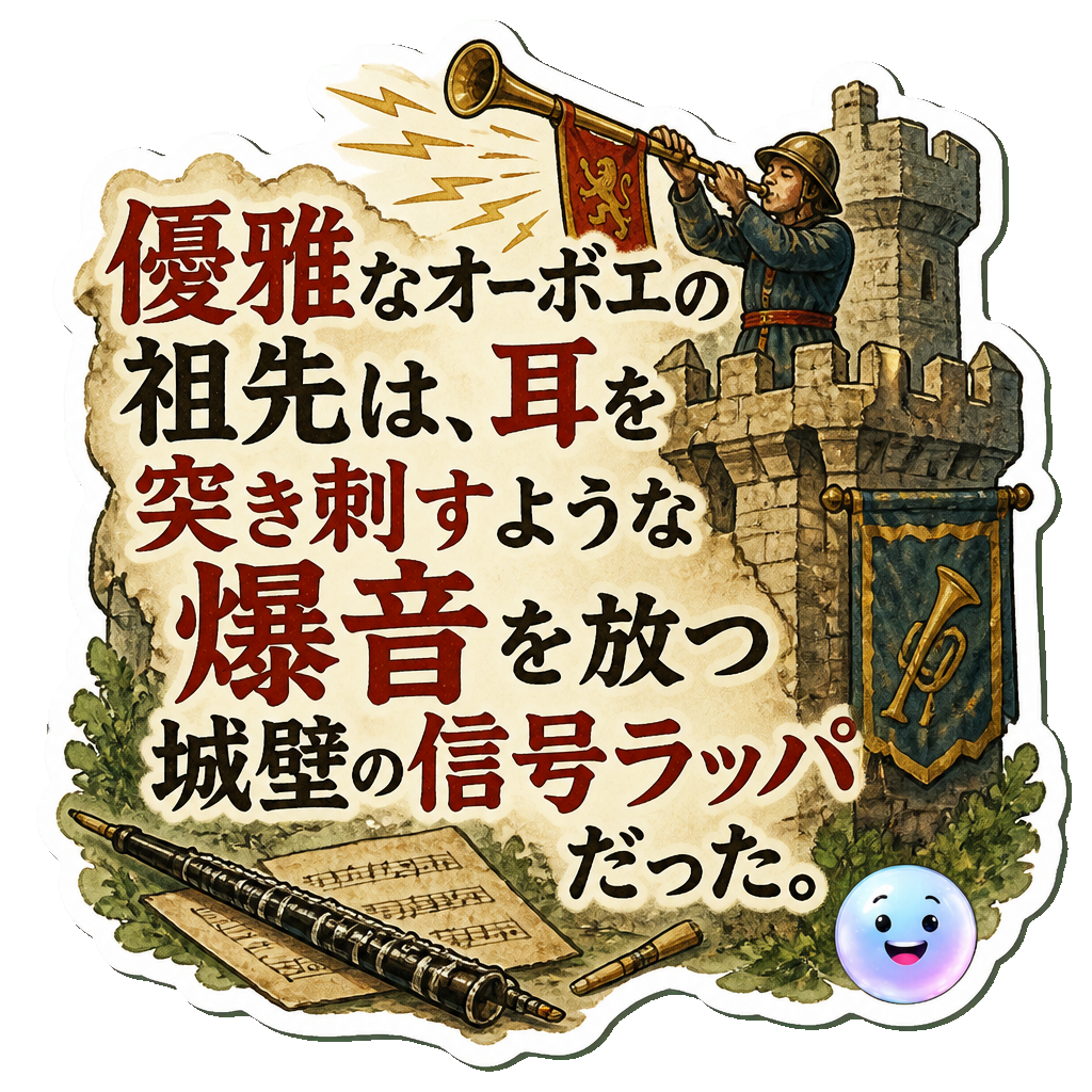 優雅なオーボエの祖先は、耳を突き刺すような爆音を放つ城壁の信号ラッパだった。