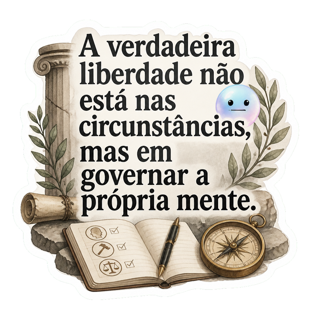 A verdadeira liberdade não está nas circunstâncias, mas em governar a própria mente.