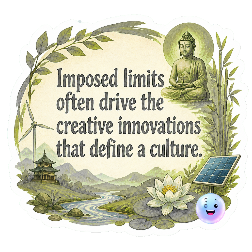 Imposed limits often drive the creative innovations that define a culture.