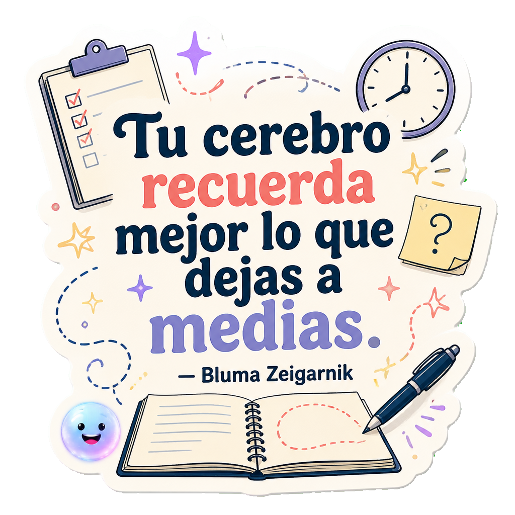 Tu cerebro recuerda mejor lo que dejas a medias.