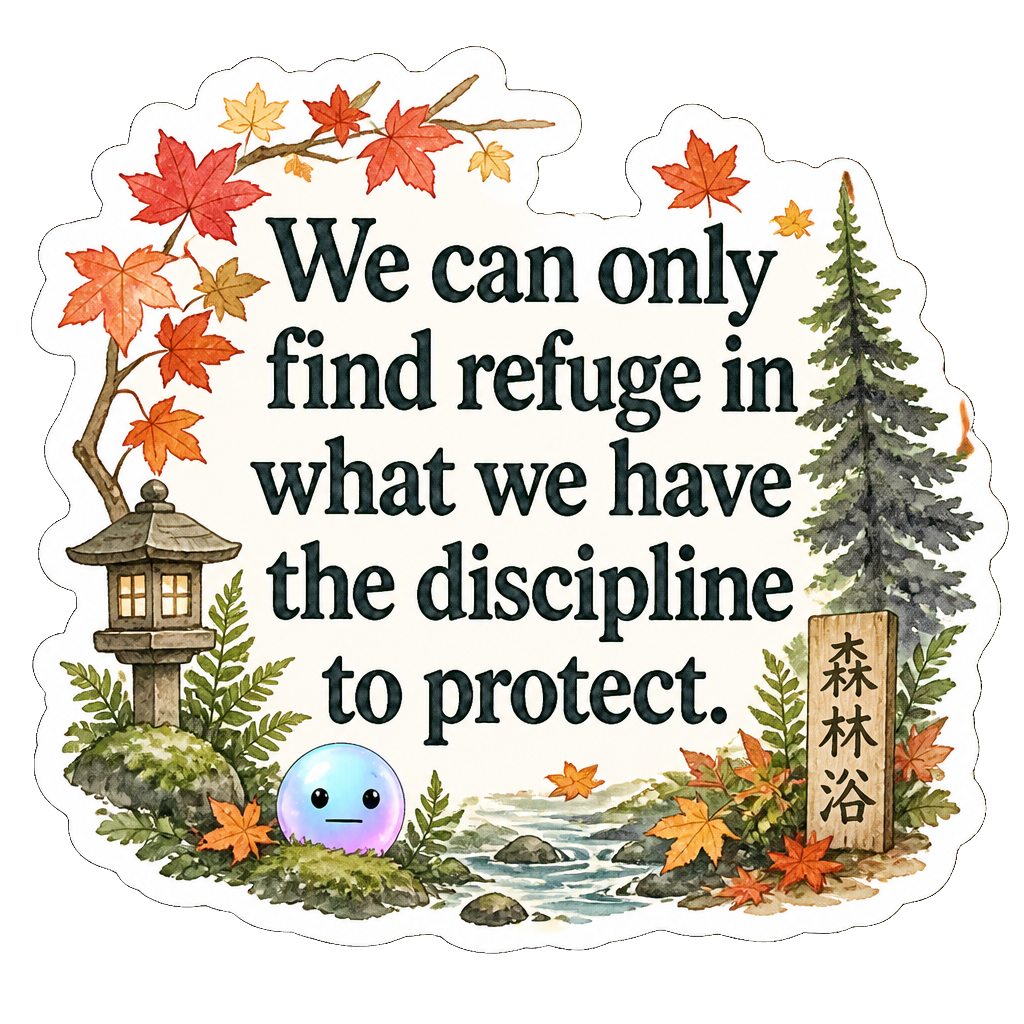 We can only find refuge in what we have the discipline to protect.
