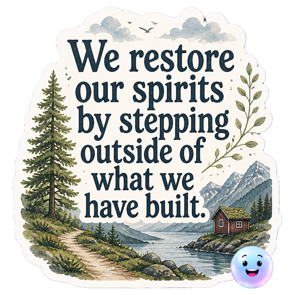 We restore our spirits by stepping outside of what we have built.