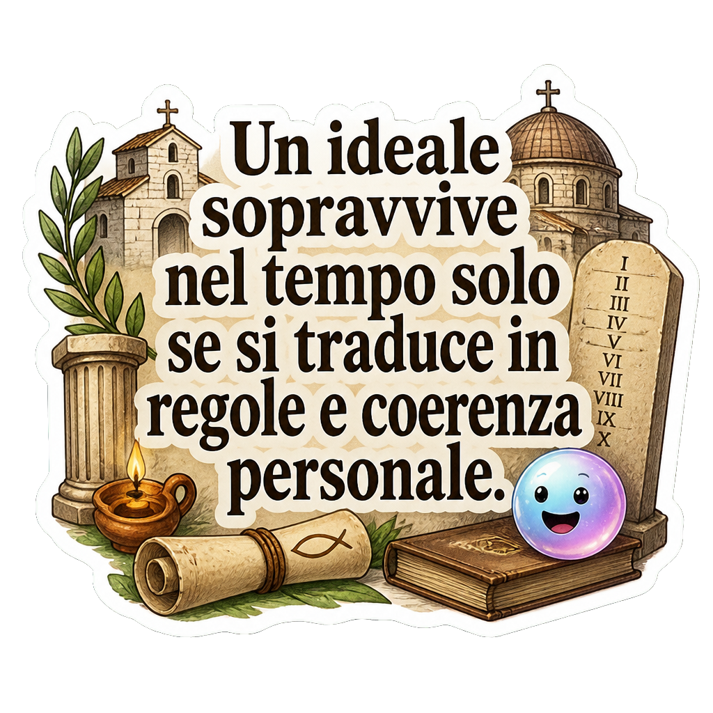Un ideale sopravvive nel tempo solo se si traduce in regole e coerenza personale.