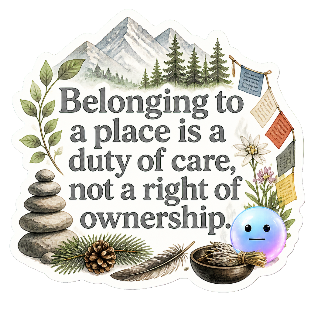 Belonging to a place is a duty of care, not a right of ownership.