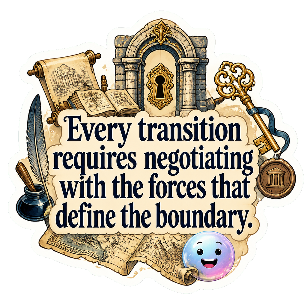 Every transition requires negotiating with the forces that define the boundary.